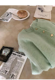 Knitted Heart Buttoned Cardigan-Outfit