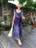 Fongt Xixi 13 Lines 2025 Summer New Elegant Temperament Printing Pure Desire High-Waist Short-Sleeved Dress 88339