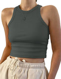 Fongt Women's Wish New Summer Pure Color Sleeveless Slim Short Small Vest