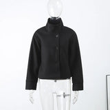 Fongt Spring And Autumn New Temperament Trend Collar Buckle Jacket Short Jacket