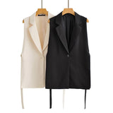 New Lace-Up Forked Vest Suit Vest In The Spring Of 2024-Outfit