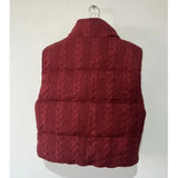 Cable Knit Zipper Puffer Vest-Outfit