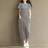 Large Artistic Dark Blue Suspender Casual