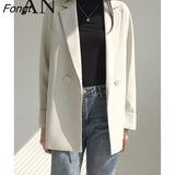 New In External Clothes Women's Single Button Casual White Jacket Cropped Blazer Blazer for Women Jacket Female