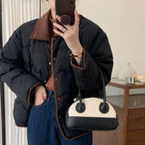 Lapel Short Down Jacket Female 2024 Winter New Sweet Korean Small Fragrant Wind Warm White Duck Down Coat Hot Style-Outfit