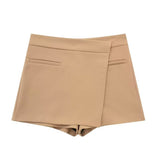 New Textured Solid Color Fashionable Skirt Pants 5427407-Outfit