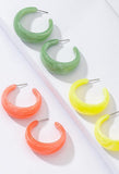 C Shape Acrylic Earrings-Outfit