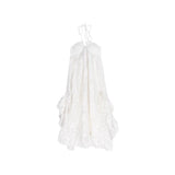 Fongt Temperament Hanging Neck Dress Women's Early Spring New Seaside Holiday Style Pure Desire To Show Back A-Character Dress Fairy