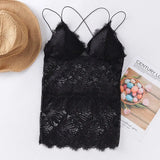 Hollow Out Bralette Solid Beauty Back Lace Underwear Sexy Vest Female Add pad Wireless Bra Seamless Lingerie