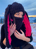 2023 Cute Women Girls Knitted Skullies Beanies Solid Winter Warm Loose Causal Cute Animals Ears Pattern Caps Hat Club-Outfit