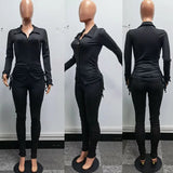 Drawstring Bandage Two Piece Outfits for Women Birthday Party Club Matching Sets Shirt Top and Stacked Pant Sets Undefined-Outfit