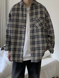 Men's Long Sleeve Checkered Shirt-Outfit