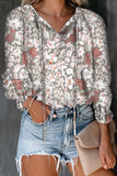 Fongt Women's Clothing 2025 Autumn And Winter New Broken Flower Printed Shirt V Collar Long-Sleeved T-Shirt Top Women