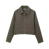 Fongt Women's Explosive Zippered Long-Sleeved Jacket Jacket