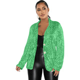 Fongt New Women's Casual Sequin Suit Jacket-Outfit