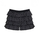 Fongt Girl Wind Reduction Wave Point Print Low-Waist Cake Short Skirt Babes Simple Body Dress Skirt