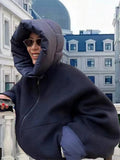 Removable Puffer Hoddie Patchwork Zipper Jacket-Outfit