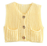 Fongt Women's Explosive Coarse Knitted Vest Cardigan