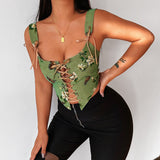 Jacquard Waist Vest 2023 Spring New Retro Style Broken Flower Embroidery Straps-Outfit