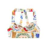 Fongt Women's INS Explosion Fashion Printed Short Blouse + Printed Cloak