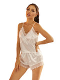 Trim Camisole Shorts Satin
