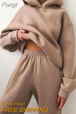 Tracksuits Women Casual Solid Warm Suits Hoodies Sweatpants Autumn Winter Pullover Sweatshirts Pants 2 Piece