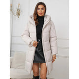 2024 New Hooded Women's Cotton-Padded Clothes Women In The Long Slim Cotton-Padded Jacket Cotton-Padded Jacket Warm Women's Coat-Outfit
