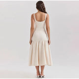 Strappy Pleated Midi Dress-Outfit
