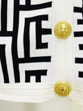 STREET Newest 2023 Fall Winter Fashion Designer Jacket Women's Lion Buttons Monogram Jacquard Knit