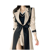 Fongt 2025 Women's Wind Coat Korean Version Of The Long Coat Ebay Burst List Tie