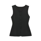 Fongt Homemade New Women's Classic Soft Buckle Vest Blouse 5039394