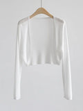Silk Cardigan Long-Sleeved Buttonless Shawl Ultra-Thin Knitted Sunscreen Shirt With V-Collar Of Women's Air-Conditioning Shirt-Outfit
