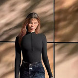 Fongt Long-Sleeved Joint Sexy Rib-Link Long-Sleeved Tops