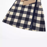 Spring Plaid Split Miniskirt 2751143-Outfit