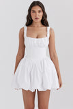 Fongt Summer New Women's Pure Color Temperament Bare Back Sexy Waist Repair Collar Dress Dress Woman