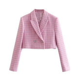 Fongt And Summer Women's New Thousand Bird Texture Casual Short Suit Short Suit Suit Suit Suit Suit Suit Suit Set
