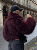 Fongt Women's Winter New Fashion Environmentally Friendly Artificial Fur Short Coat D69135