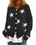Fongt And Winter New Sweater Women's Cardigan Five-Pointed Star Single Breasted