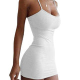 Sexy Nightclub Dress Summer Slim Women's Mini Tight Dress Thin Shoulder Strap Women's Short