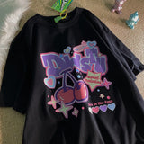 Danish Pastel Print Oversized Short Sleeve Tee-Outfit