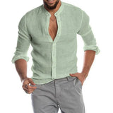 Fongt Explosion Autumn/Winter V-Neck Linen New Cardigan Long-Sleeved Men's