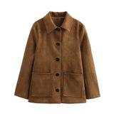 Brown Suede Overshirt-Outfit