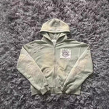 Fongt 9OESH Printed Hoodie Short Hoodie 2025 New Hot Zip-Up Open Shirt Jacket
