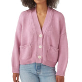 Fongt / Winter New Sweater Women's Long Sleeve Pocket Single Breasted V-Neck Knit
