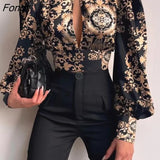 Spring Standing Collar Long Sleeve Lantern Sleeve Backless Hollow Out Top Shirt Pretty and Cheap Women's Blouses