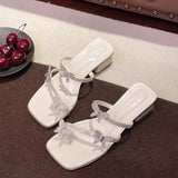Fongt Butterfly-Coat Sandals Women Wear 2025 New Crystal Coarse Sandals Women's Summer Skirt