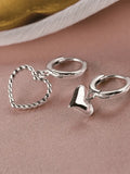 Irregular Heart Pendant Hoop Earring-Outfit