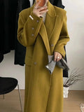 Women's Cashmere Coat Loose Warm Solid Long Coat for Women 2023 Fashion Thickening Off White Green Black Winter Jacket for