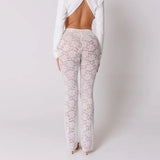 High Waist Sheer Lace Pants-Outfit