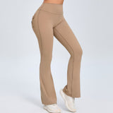 Fongt Peach Lift Hip Yoga Bell Pants Fitness Exercise Wide Leg Micro Pants High Waist Quick Dry-Outfit
